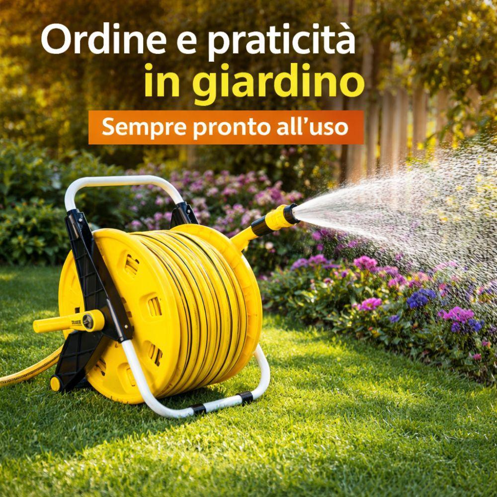  avvolgitubo da giardino 50 m tubo resistente con facile riavvolgimento - foto 5