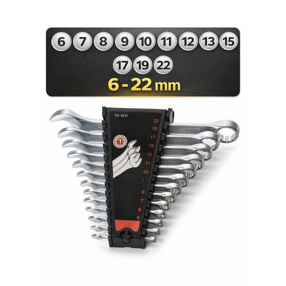  set chiavi combinate 12 pezzi crv 6-22 mm - foto 4