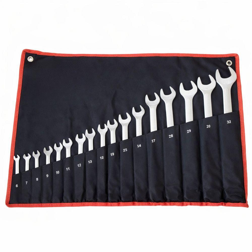  set chiavi combinate professionali in acciaio kit completo multi misura con custodia officina casa auto - foto 1