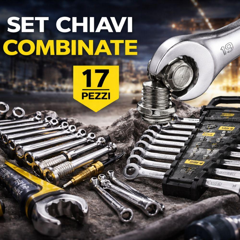  set chiavi combinate professionali in acciaio kit completo multi misura con custodia officina casa auto - foto 4