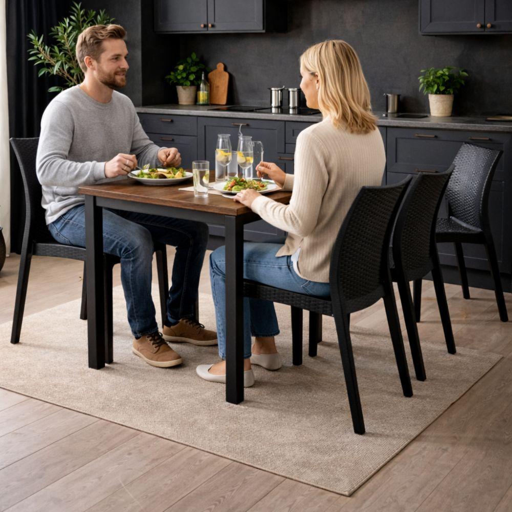  set 4 sedie effetto rattan resistenti design moderno - foto 4