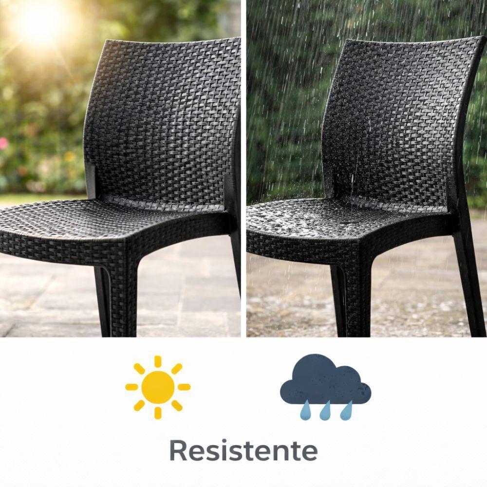  set 4 sedie effetto rattan resistenti design moderno - foto 5