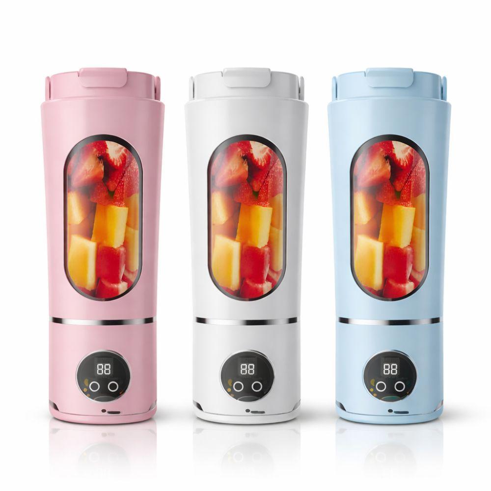  frullatore portatile ricaricabile usb con display digitale 380ml blender smoothie compatto per frutta e ghiaccio - foto 1