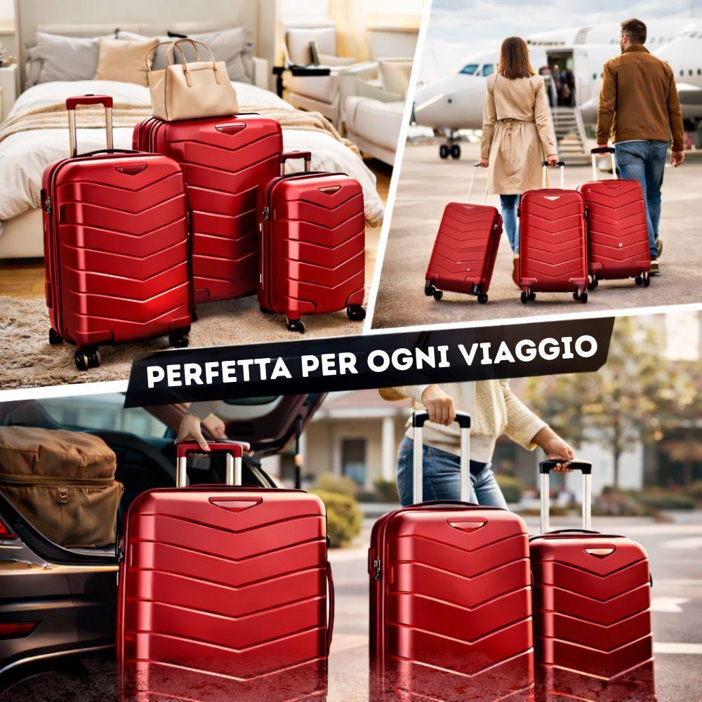  set valigie rigide 3 pezzi con 4 ruote ultra resistenti - foto 5
