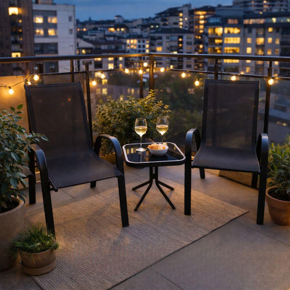  set da esterno con due sedie e tavolino design moderno - foto 2