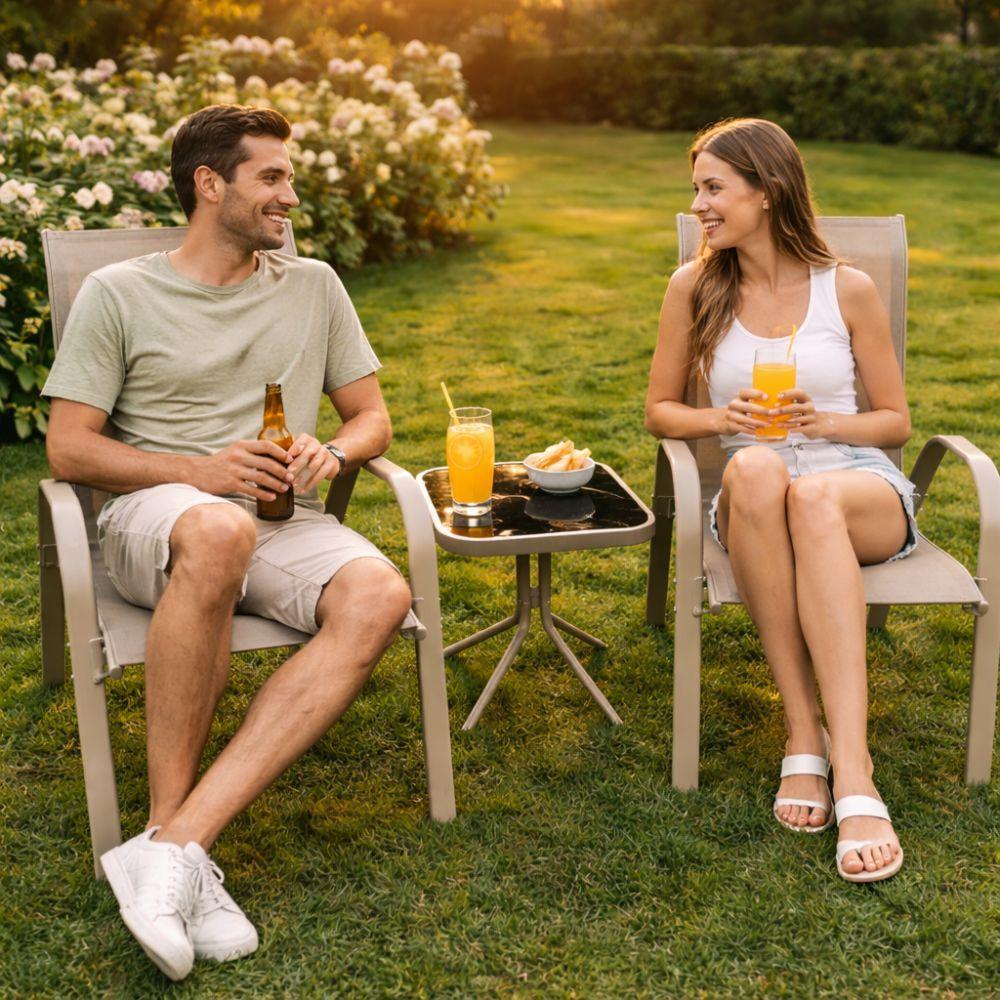  set da esterno con due sedie e tavolino design moderno - foto 3