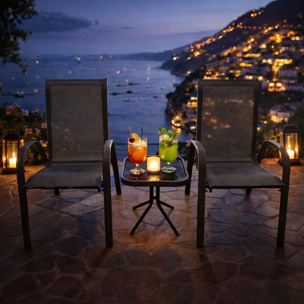  set da esterno con due sedie e tavolino design moderno - foto 4