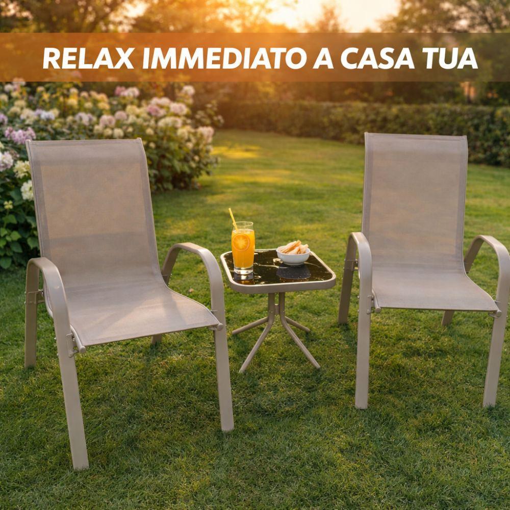  set da esterno con due sedie e tavolino design moderno - foto 5