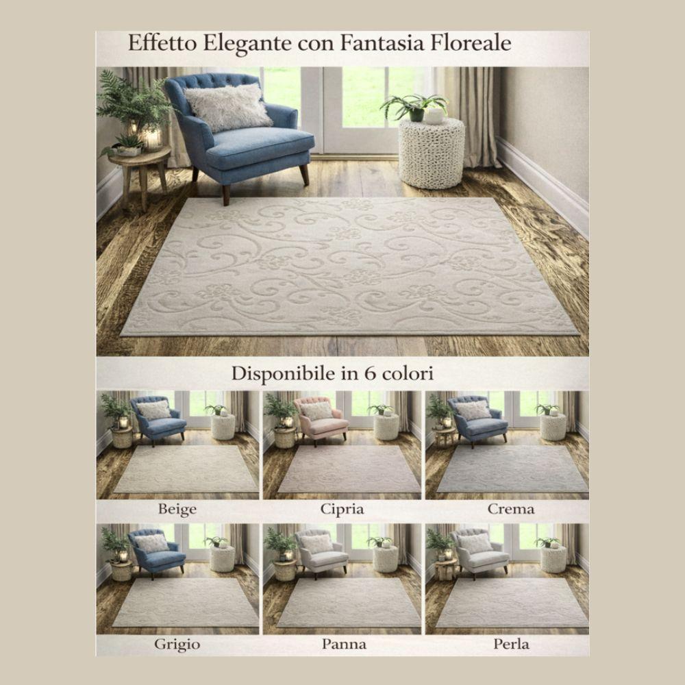  tappeto rettangolare effetto elegante con fantasia floreale per camera soggiorno ingresso - foto 5