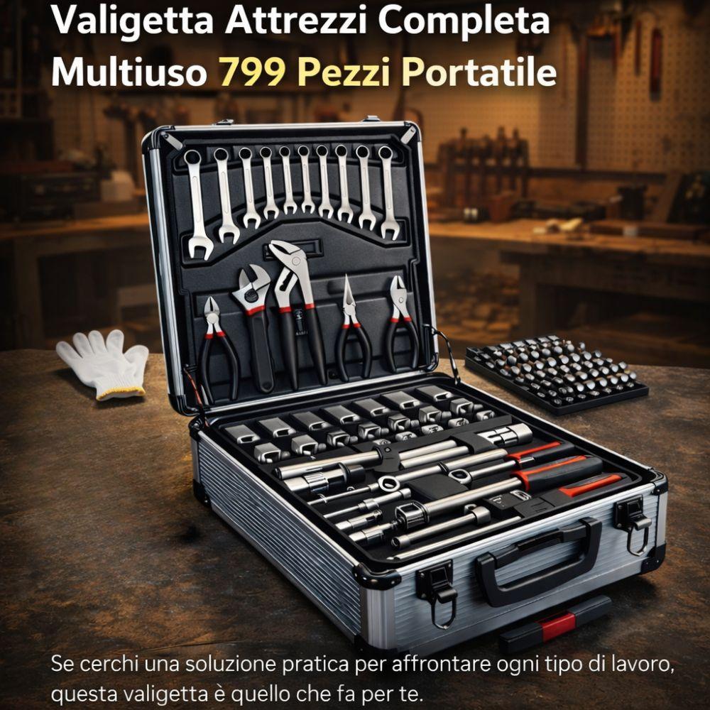  valigetta attrezzi completa multiuso 799 pezzi portatile - foto 2