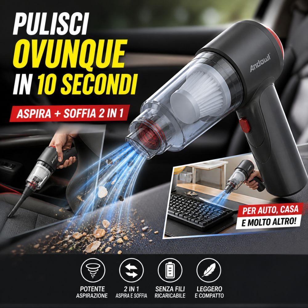  aspiratore portatile 2 in 1 senza fili – mini aspirapolvere auto e casa compatto e potente - foto 2