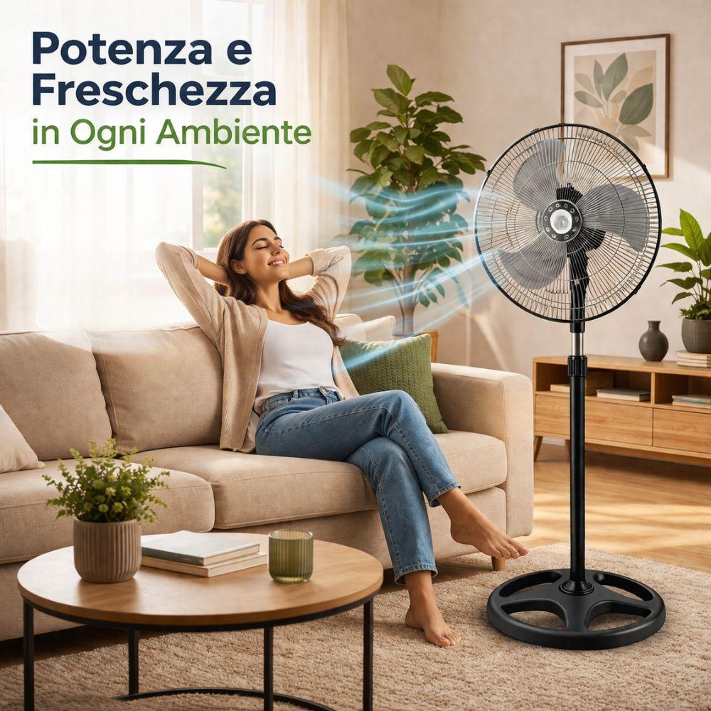 ventilatore 3 in 1 con oscillazione e 3 velocità da terra, tavolo e parete - foto 4