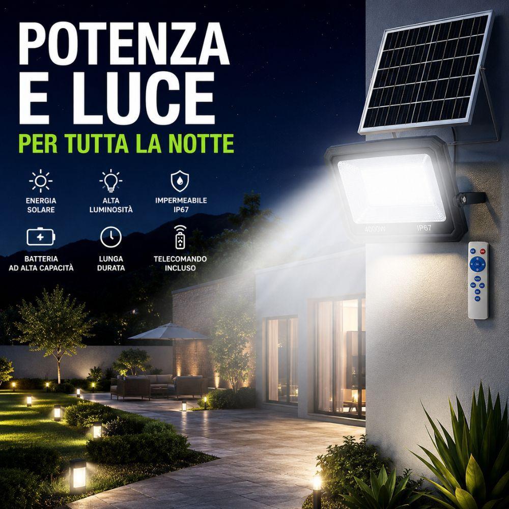  faro led solare da esterno con pannello solare e telecomando - foto 2