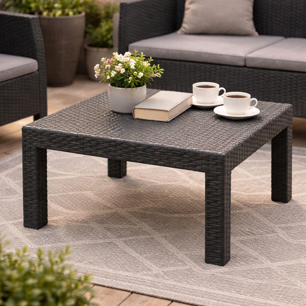  set salotto da giardino 4 posti con cuscini – divanetto, 2 poltrone e tavolino - foto 4