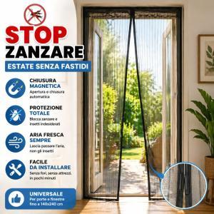 Zanzariera magnetica universale 140x240 porta finestra anti zanzare chiusura automatica facile montaggio