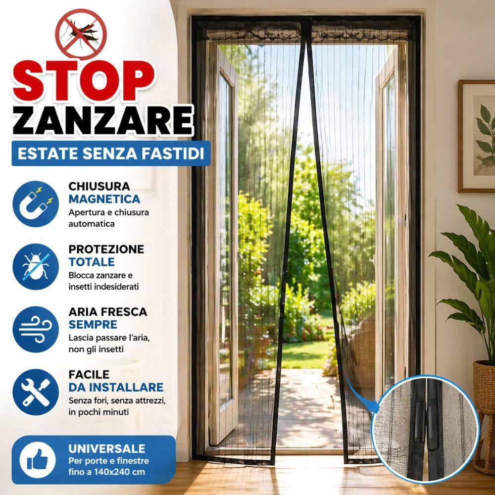  zanzariera magnetica universale 140x240 porta finestra anti zanzare chiusura automatica facile montaggio - foto 2