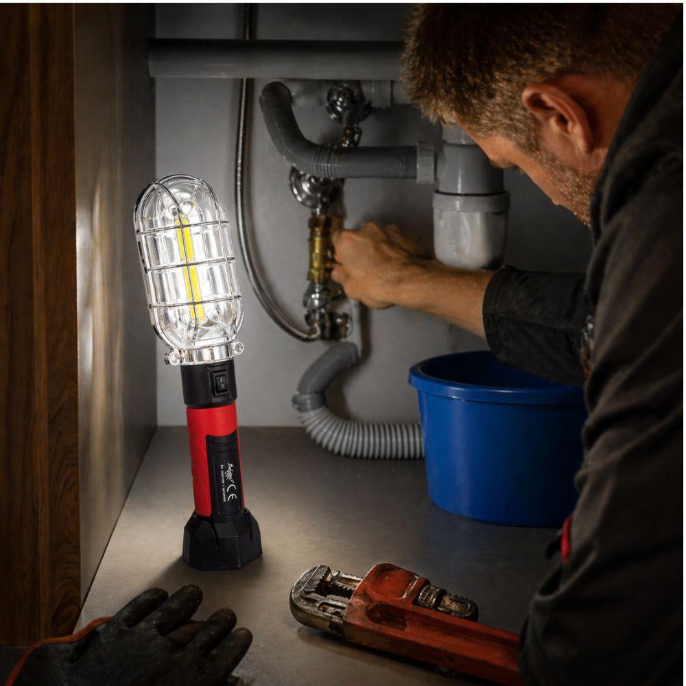  lampada led portatile da lavoro ricaricabile con base magnetica e gancio 360° luce officina alta luminosità - foto 5