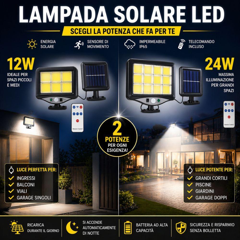  lampada solare led da parete con telecomando pannello esterno - foto 2
