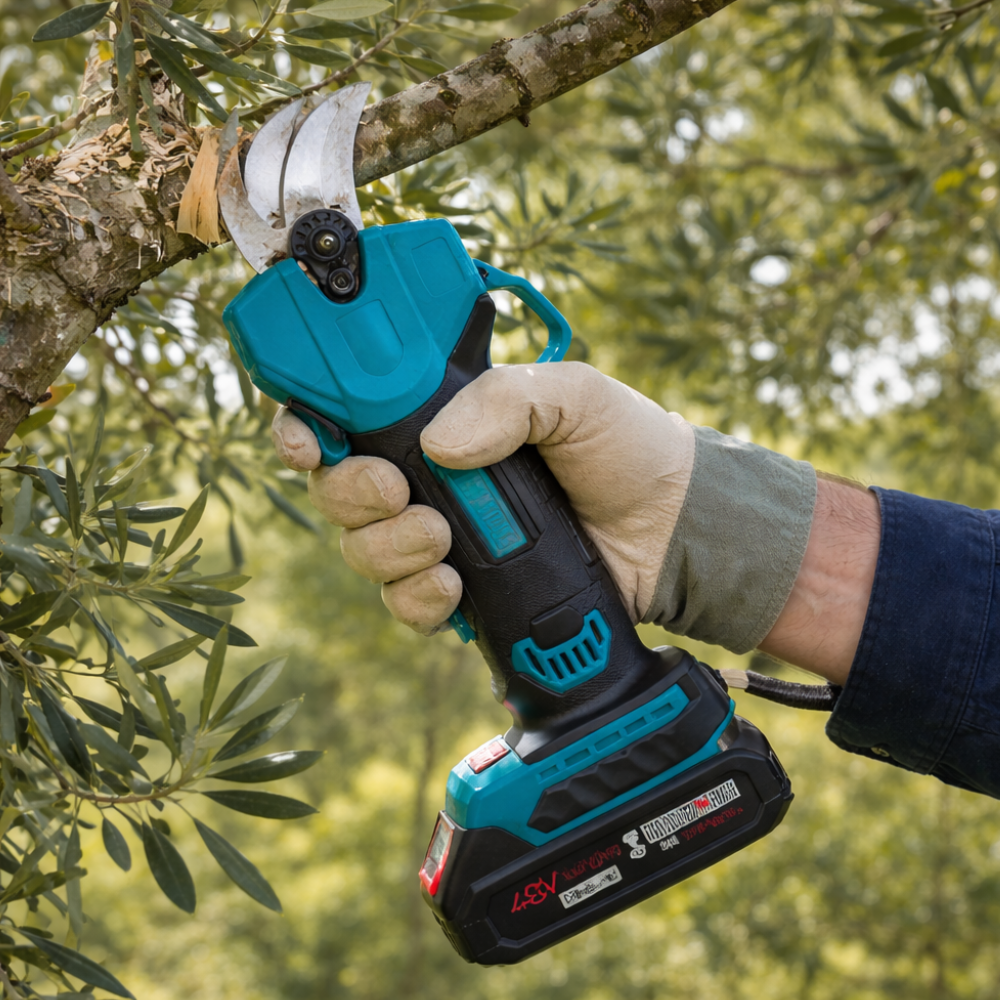  cesoia elettrica a batteria 48v con motore brushless per taglio rami potatura - foto 5