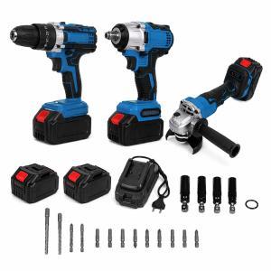 Kit 3in1 avvitatore + avvitatore a impulsi + smerigliatrice con accessori
