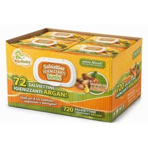 720 salviettine igenizzanti  idratanti argan ( 10 pacchetti da 72 pezzi)