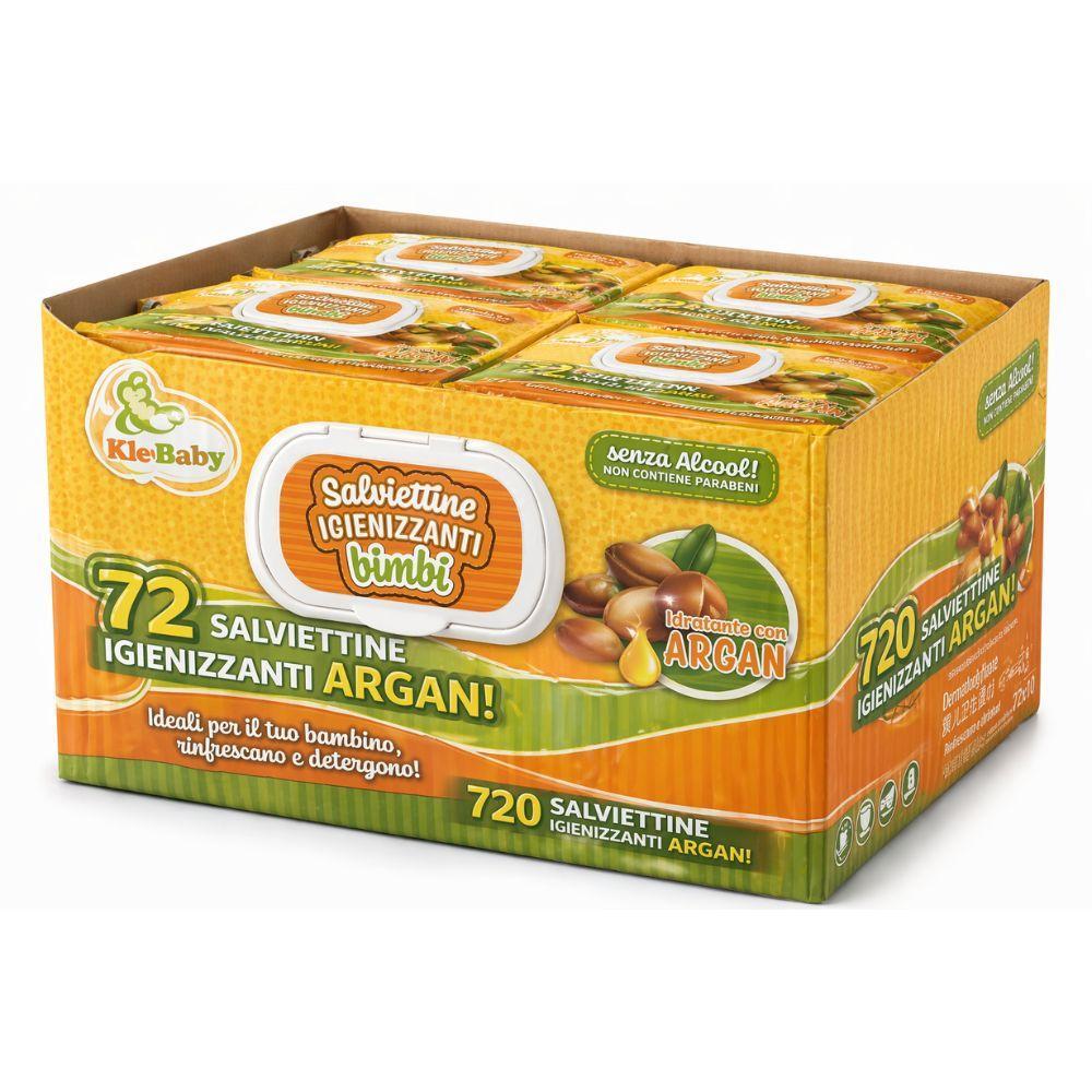 fatigati fatigati 720 salviettine igenizzanti idratanti argan (10 pacchetti da 72 pezzi) - foto 1 Salviettine igienizzanti idratanti Fatigati argan - confezione multipla