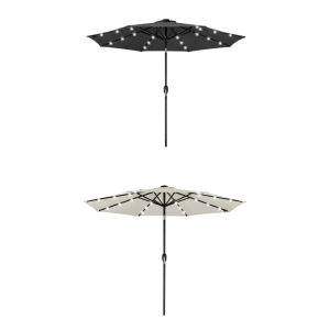 Ombrellone da giardino diametro 270 cm con luci led e sistema antivento