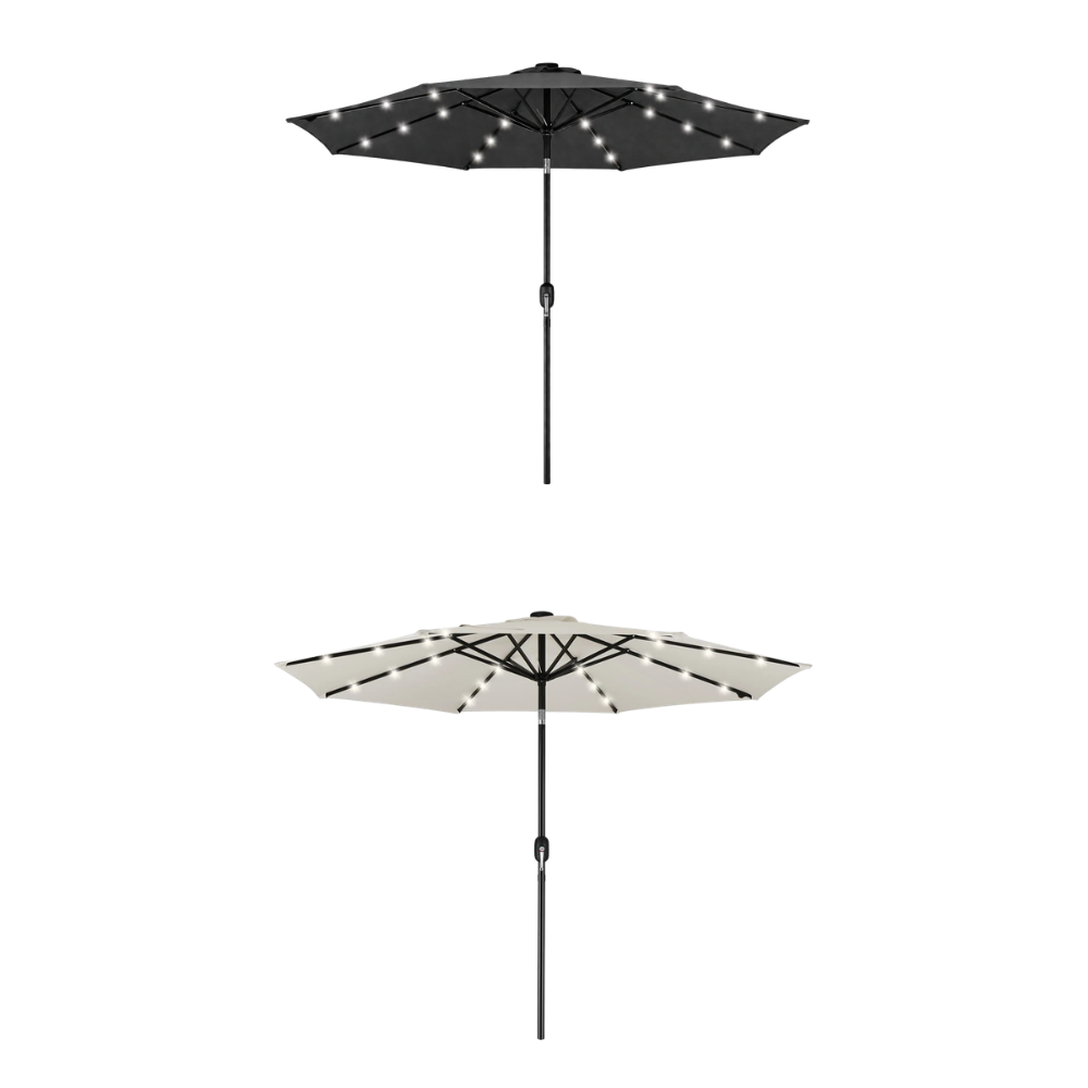  ombrellone da giardino diametro 270 cm con luci led e sistema antivento - foto 1