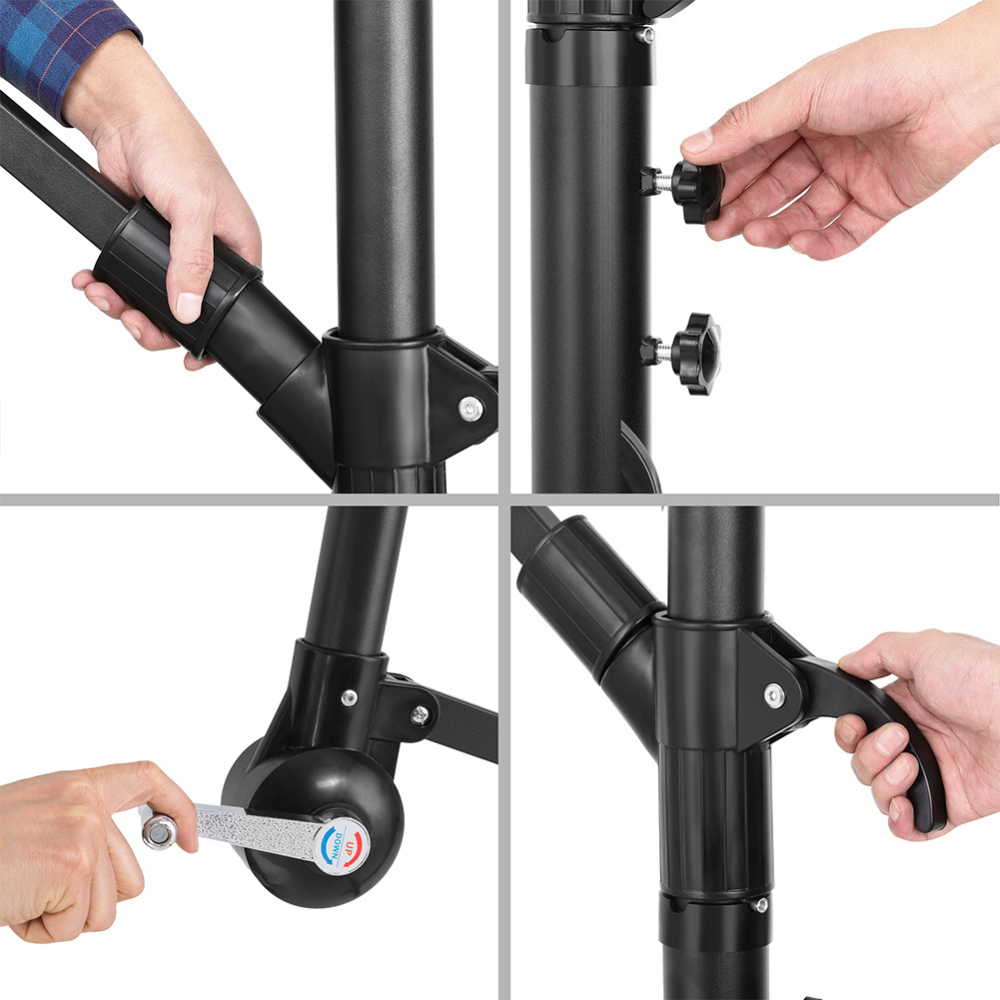  ombrellone giardino 3mt con luce led solare palo decentrato con carrucola - foto 4