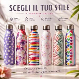 Bottiglia termica acciaio inox 500ml  mantiene caldo e freddo