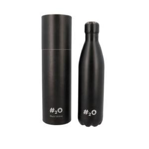 Bottiglia termica nera opaca acciaio inox 750ml isolamento doppia parete caldo freddo 24h design premium