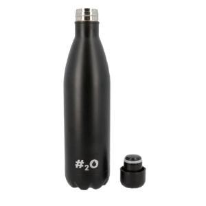 Bottiglia termica nera opaca acciaio inox 750ml isolamento doppia parete caldo freddo 24h design premium