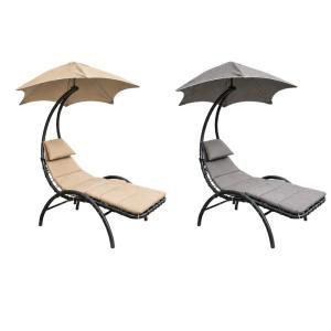 Sdraio bali da giardino con ombrellone regolabile struttura in acciaio cuscino comfort