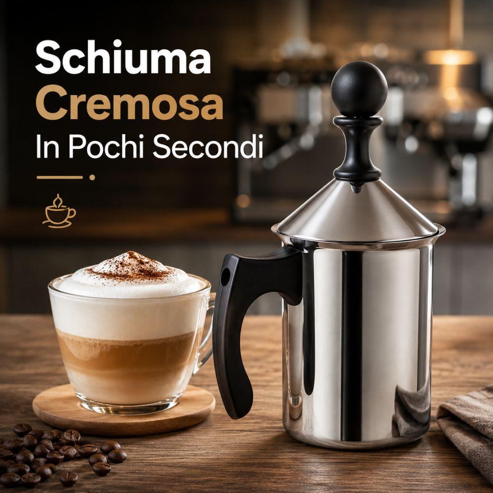  montalatte manuale in acciaio inox per cappuccino e latte schiumato - foto 2