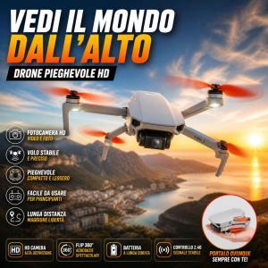 Drone pieghevole con telecamera hd – mini drone compatto con controllo facile e alta stabilità