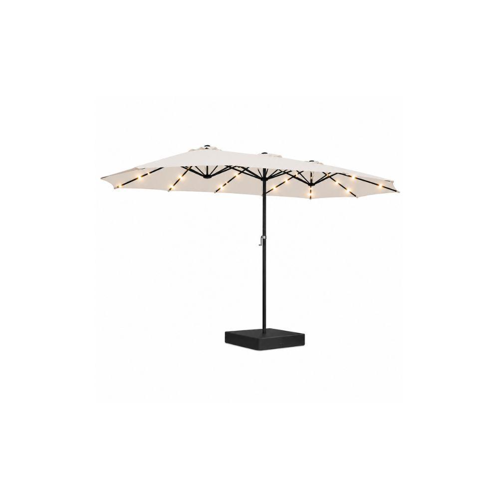  ombrellone da giardino con luci led integrate 3x3 m con base 80x80 cm - foto 1