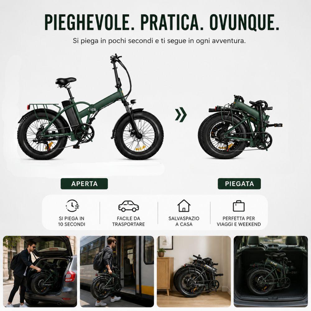  bici elettrica pieghevole fat bike 20