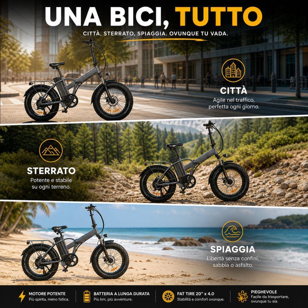  bici elettrica pieghevole fat bike 20