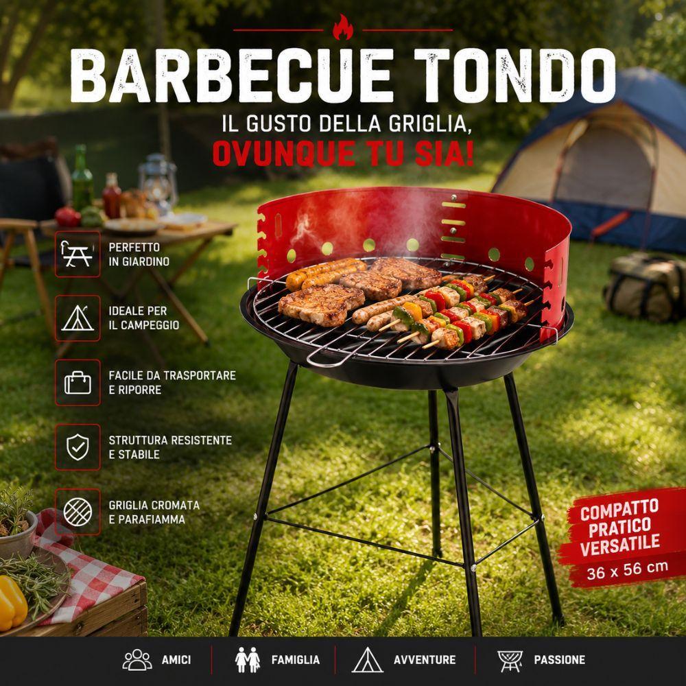  barbecue carbonella tondo e rettangolare da giardino campeggio terrazza - foto 4