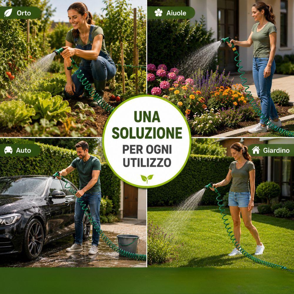  kit tubo irrigazione a spirale 10 metri con pistola multifunzione - foto 3