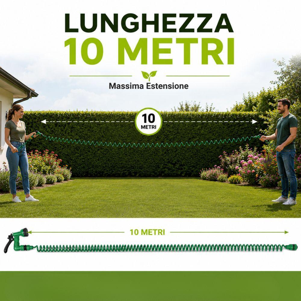  kit tubo irrigazione a spirale 10 metri con pistola multifunzione - foto 4
