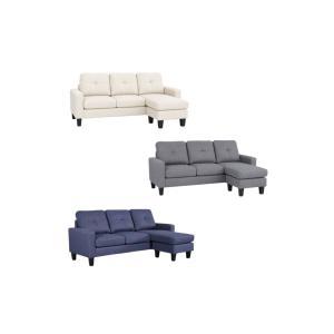 Divano 3 posti con pouf e chaise longue componibile