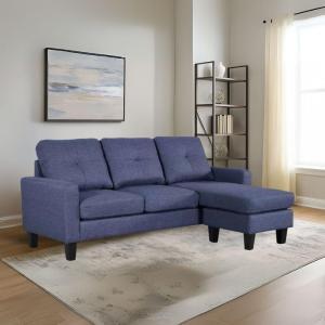 Divano 3 posti con pouf e chaise longue componibile