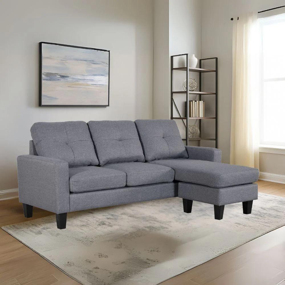  divano 3 posti con pouf e chaise longue componibile - foto 3