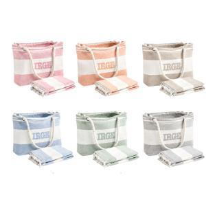 Set mare 2 pezzi borsa mare con manici in corda + telo ...