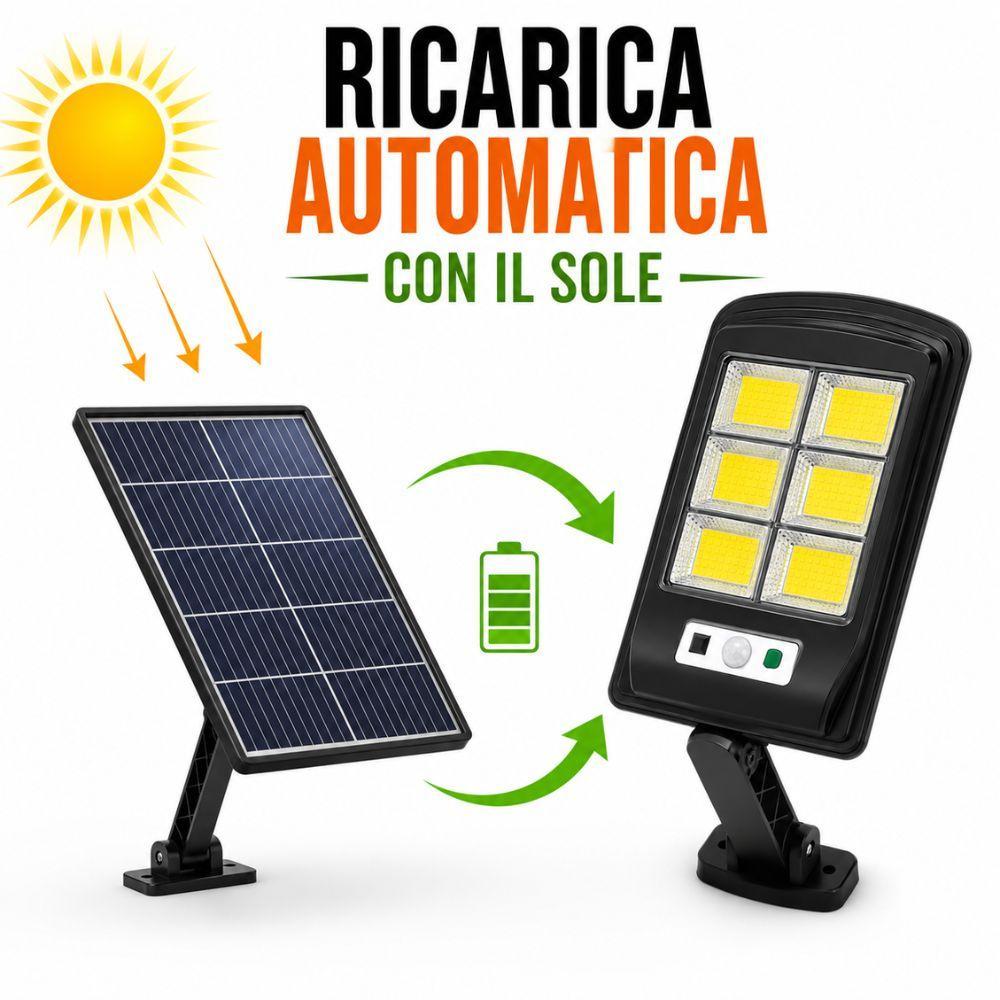  faro led solare da esterno  pannello solare con  telecomando - foto 5