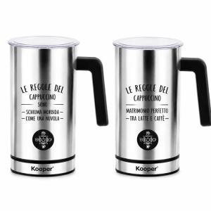 Cappuccinatore montalatte elettrico in acciaio inox per cappuccino latte caldo e schiuma di latte