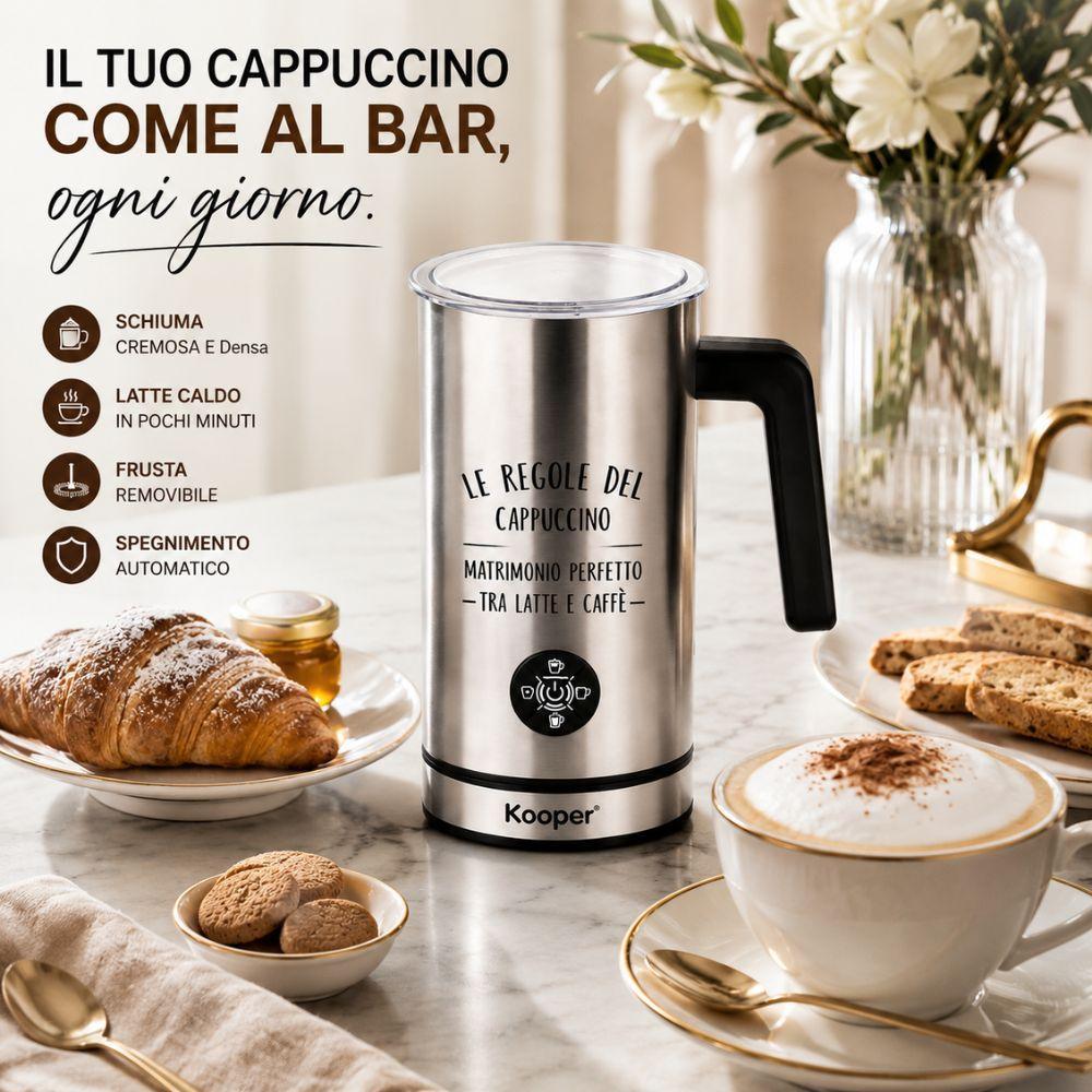  cappuccinatore montalatte elettrico in acciaio inox per cappuccino latte caldo e schiuma di latte - foto 3