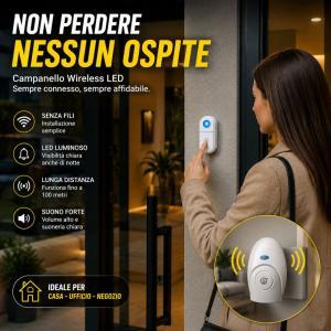 Campanello wireless senza fili led doorbell con ricevitore