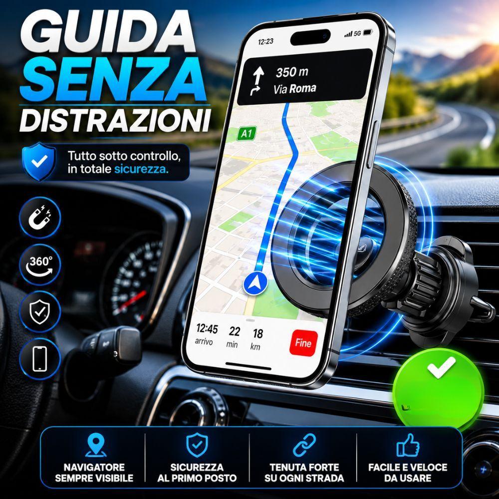  supporto magnetico auto per smartphone universale 360 gradi - foto 2